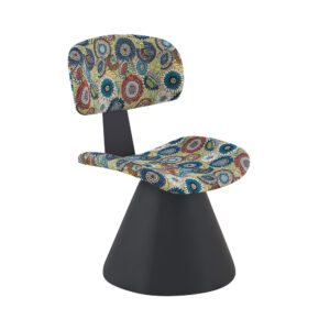 2619 Patterned Accent Chair with Black Pedestal Base - front angle