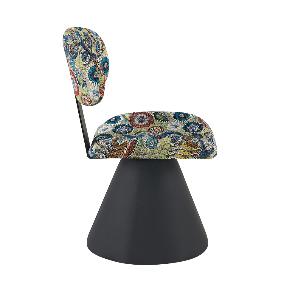 2619 Patterned Accent Chair with Black Pedestal Base - Image 3