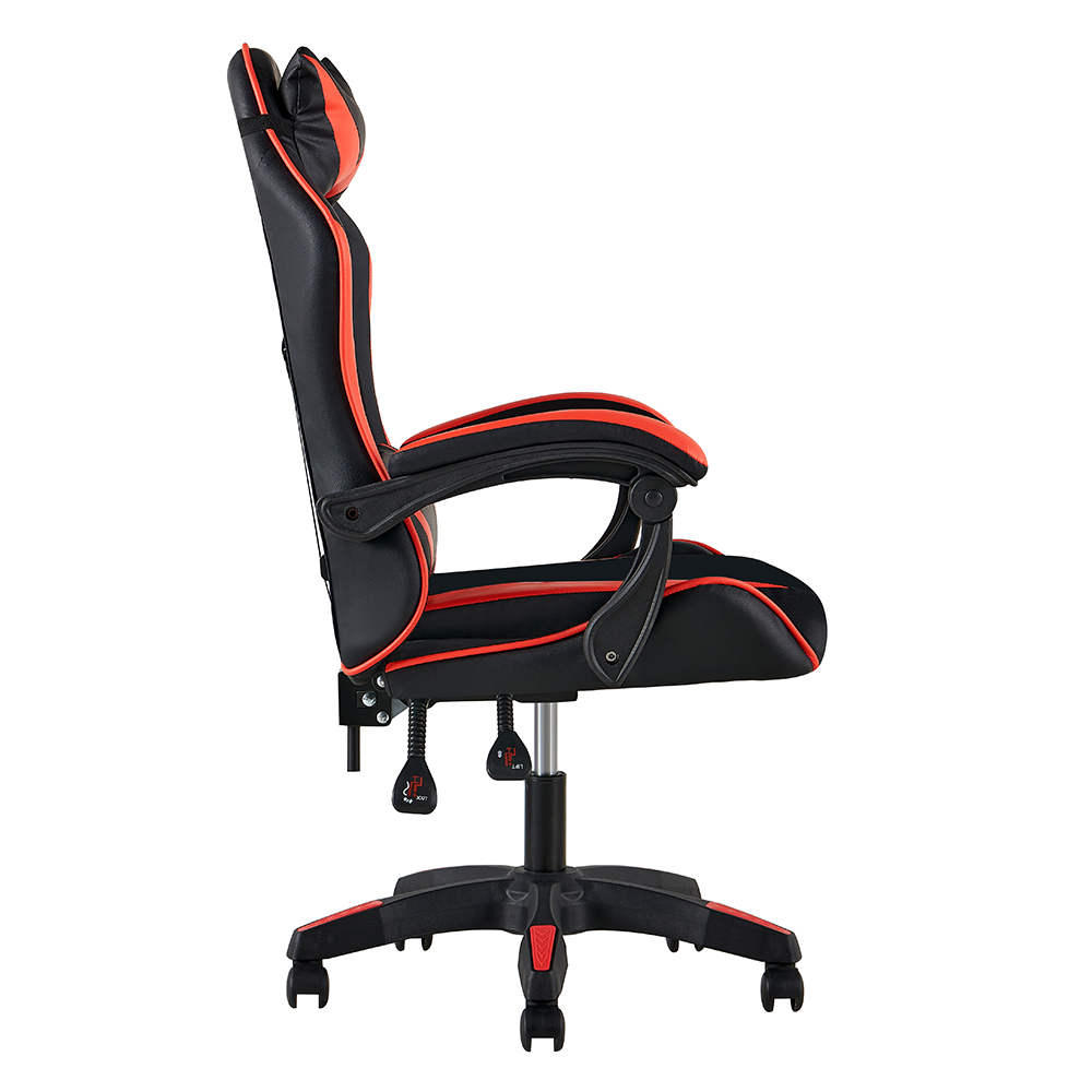 DJ-06 Red and Black Gaming Chair with V-Pattern Back - Image 3