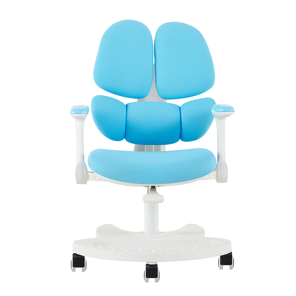 Y-01 Blue and White Study Chair with Split Back - Image 2