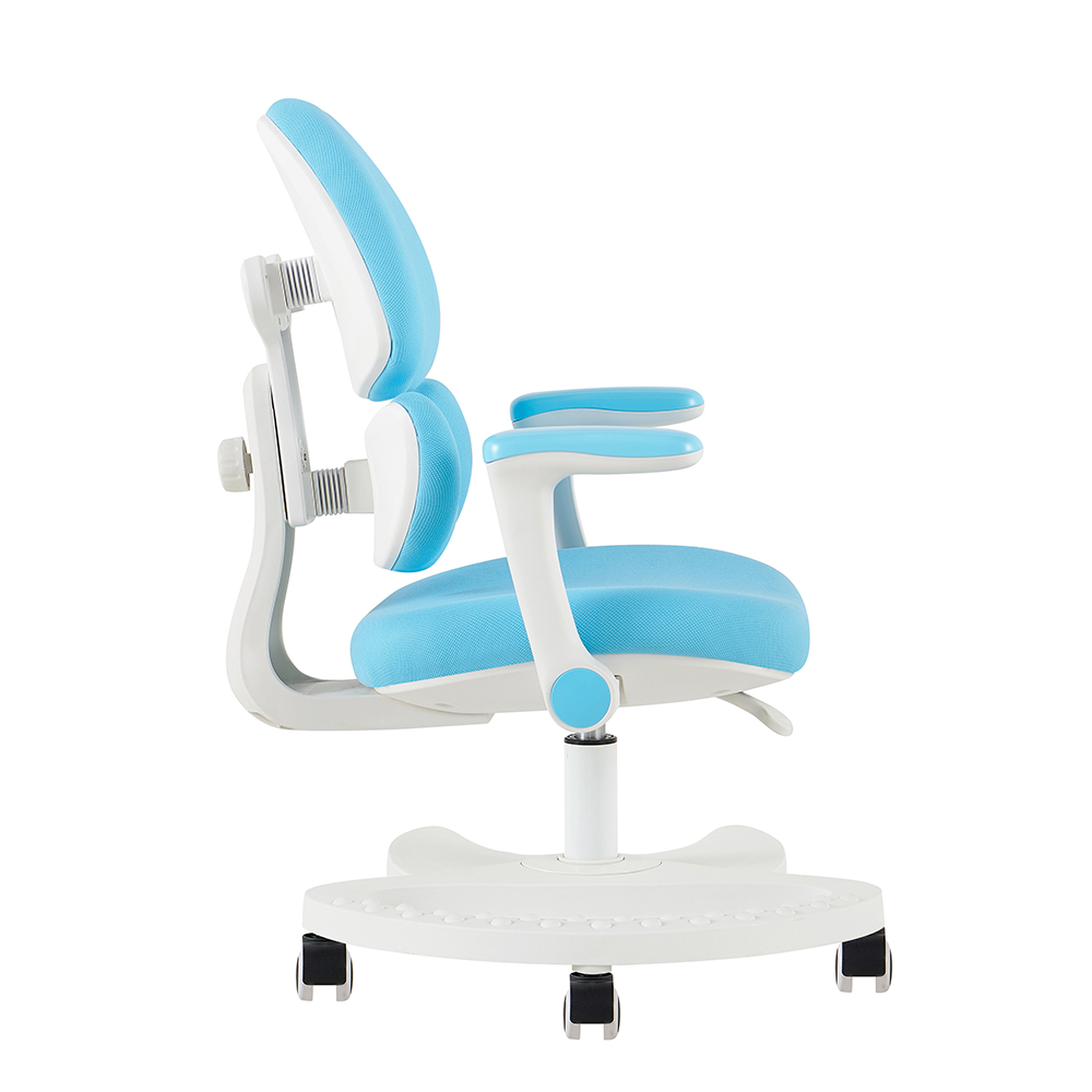 Y-01 Blue and White Study Chair with Split Back - Image 3