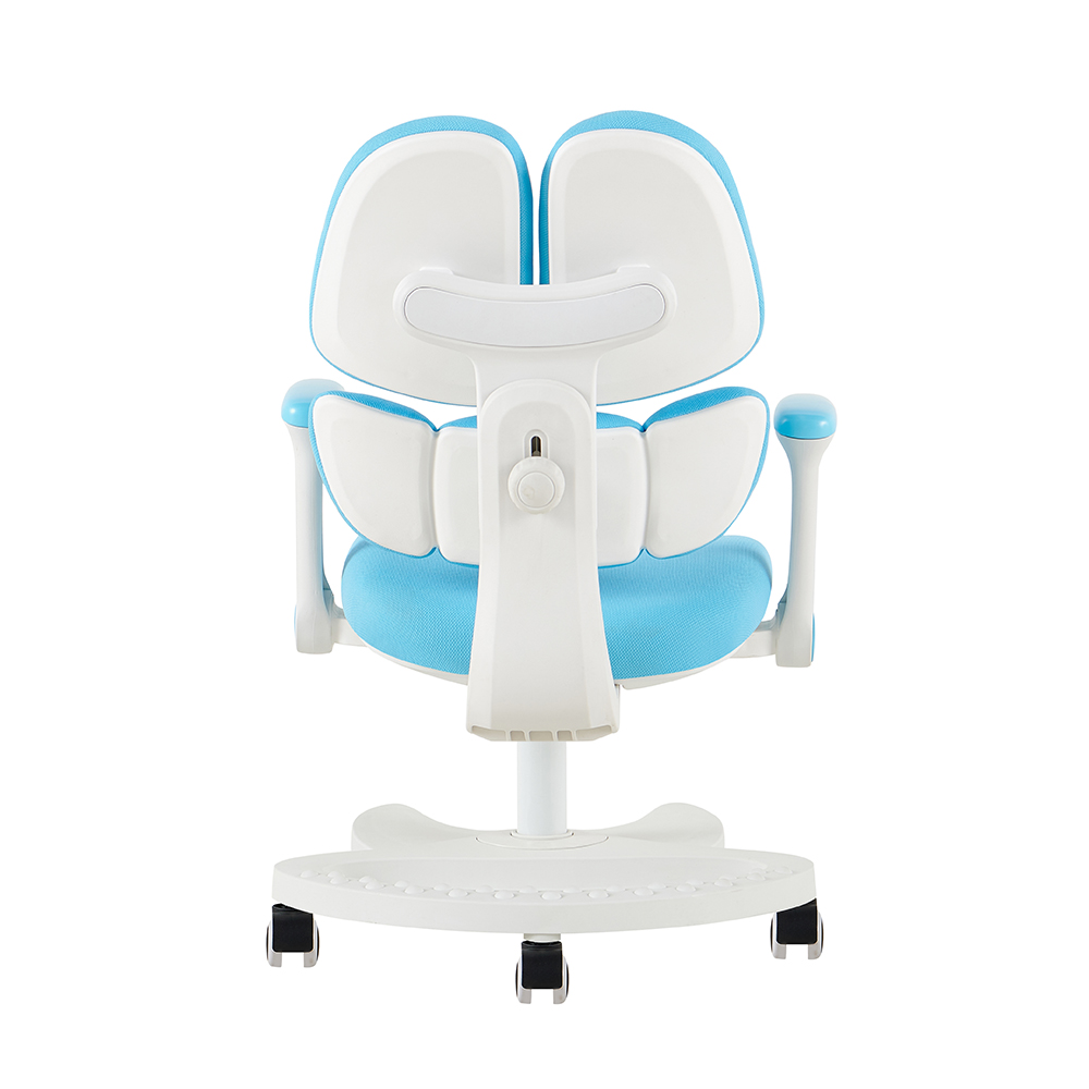 Y-01 Blue and White Study Chair with Split Back - Image 4