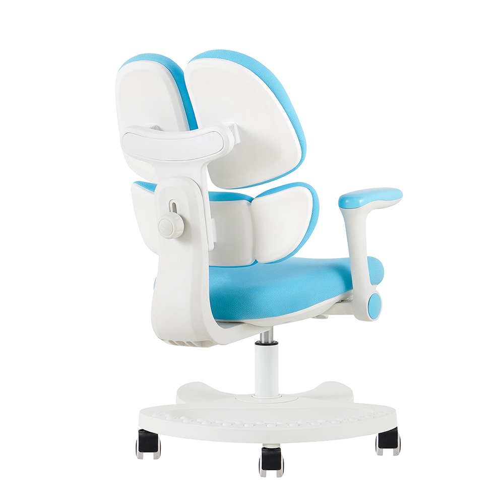 Y-01 Blue and White Study Chair with Split Back - Image 5