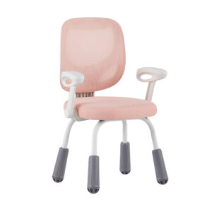 Y-03 Pink Study Chair with Armrests and Four-Leg Base
