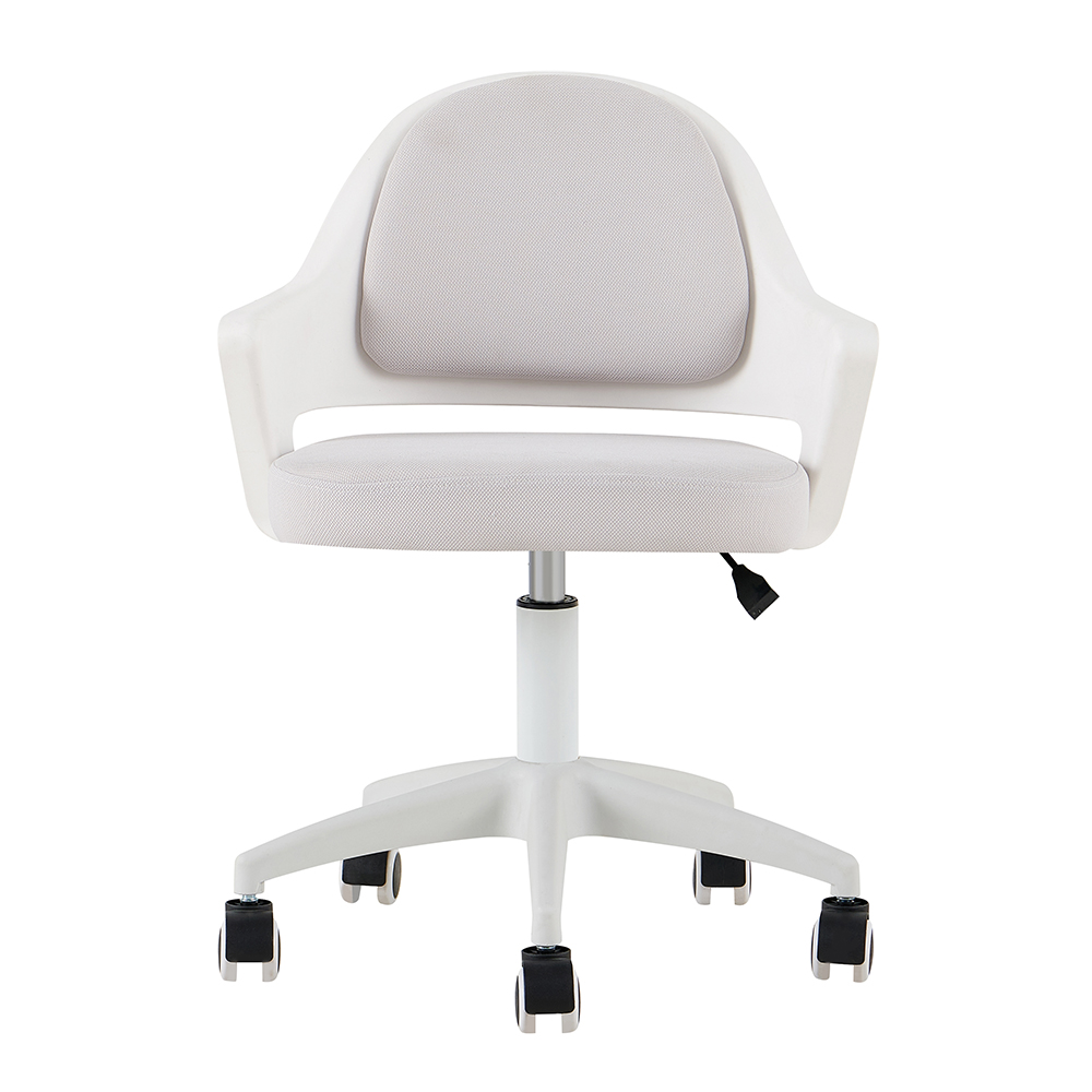 Y-06 Gray Study Chair with Wraparound White Shell - Image 2